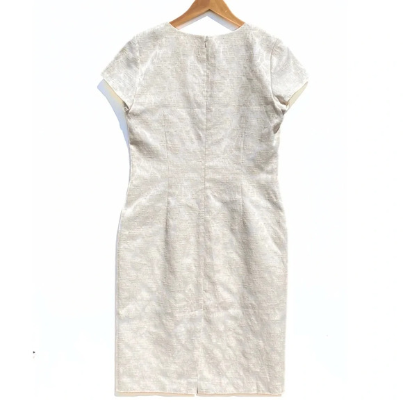 LAFAYETTE 148 NY Women’s Cream and White Floral Brocade Mini Sheath Dress size 8 - Picture 2 of 7